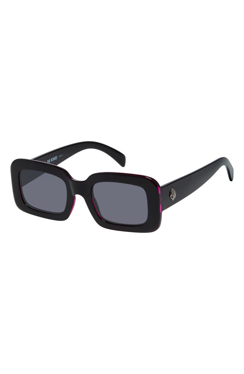 Kurt Geiger London 49mm Rectangular Sunglasses, Alternate, color, Black/ Fuchsia Crystal Bilayer