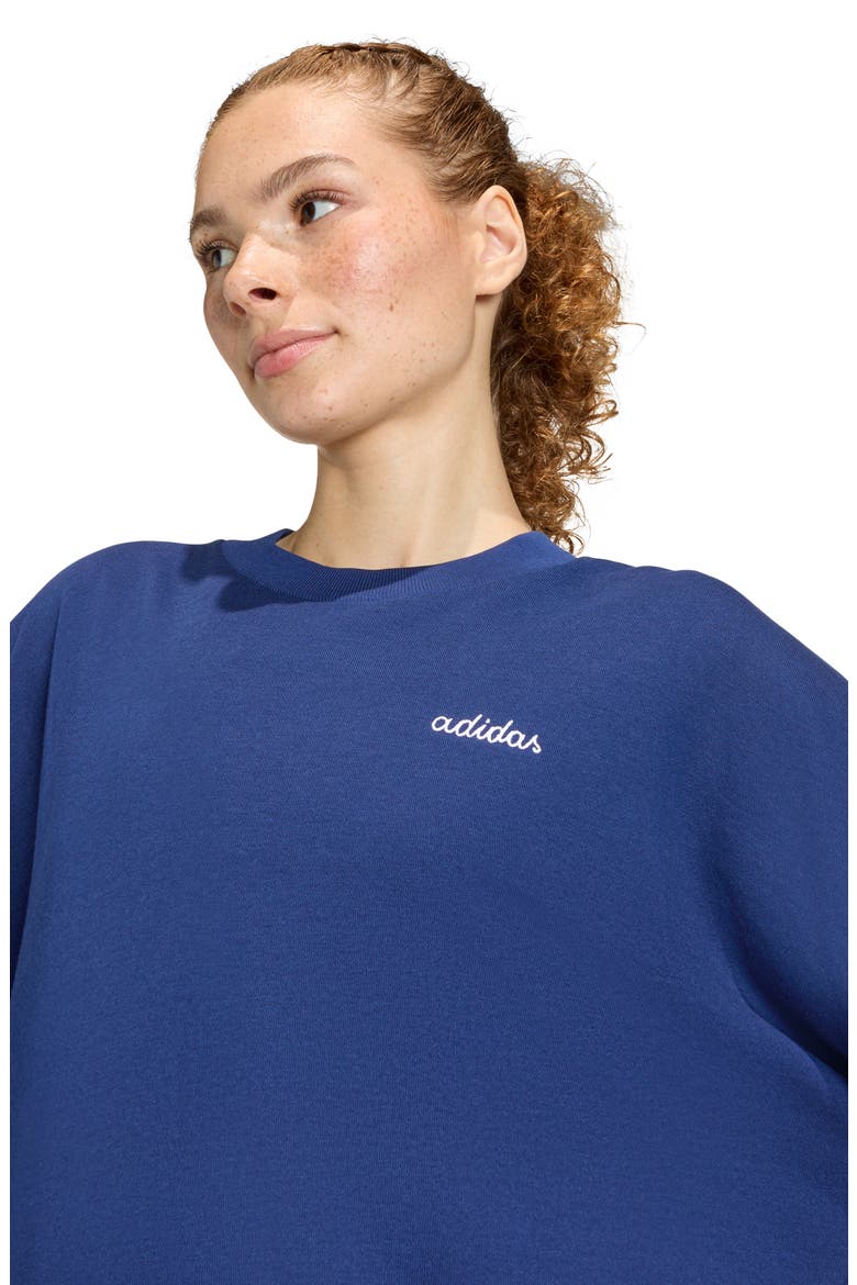 Seasonal Essentials Colorpop Sweatshirt, Alternate, color, DARK BLUE/ WHITE
