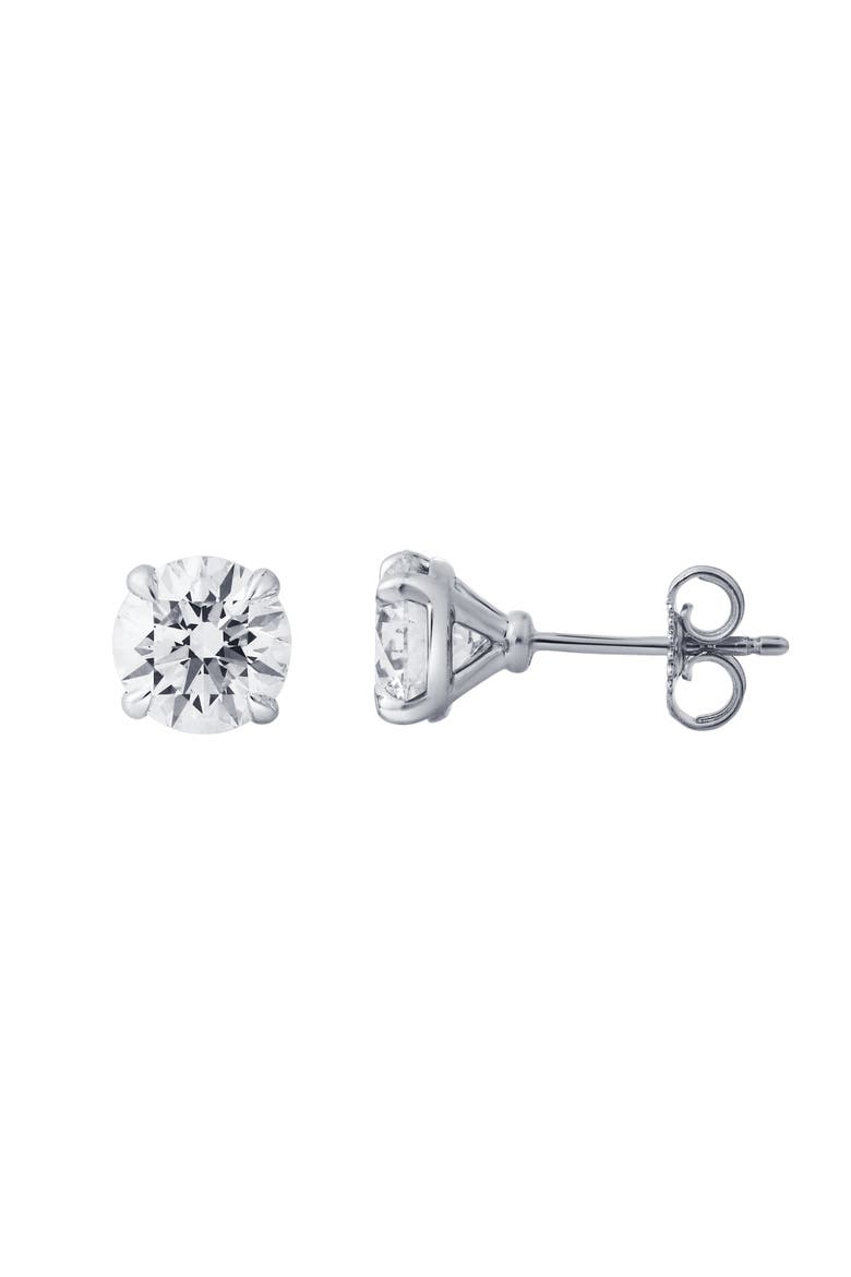 Nisara 3 Ct TW Lab Grown Round Diamond Studs 14K Gold Earrings, Alternate, color, 14K White Gold