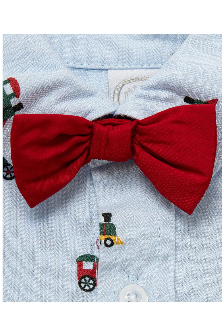 Kids' Holiday Bow Tie Pants Set, Alternate, color, BLUE