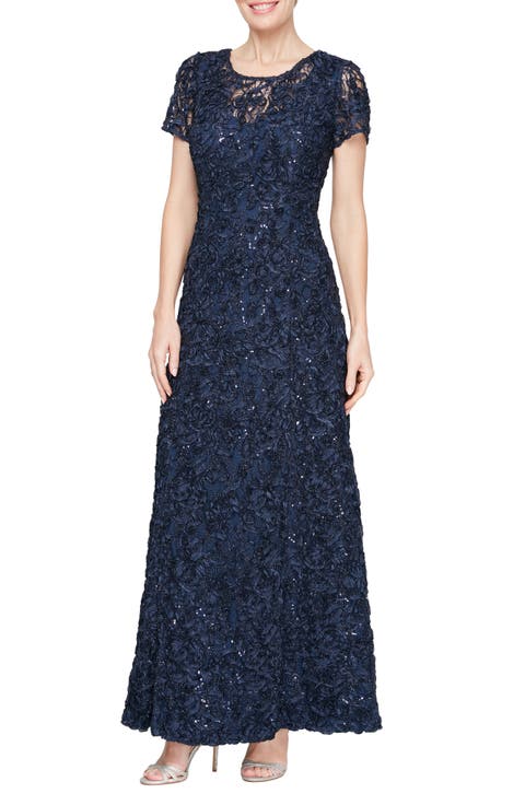 Embellished Soutache A-Line Gown