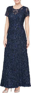 Alex Evenings Embellished Soutache A-Line Gown