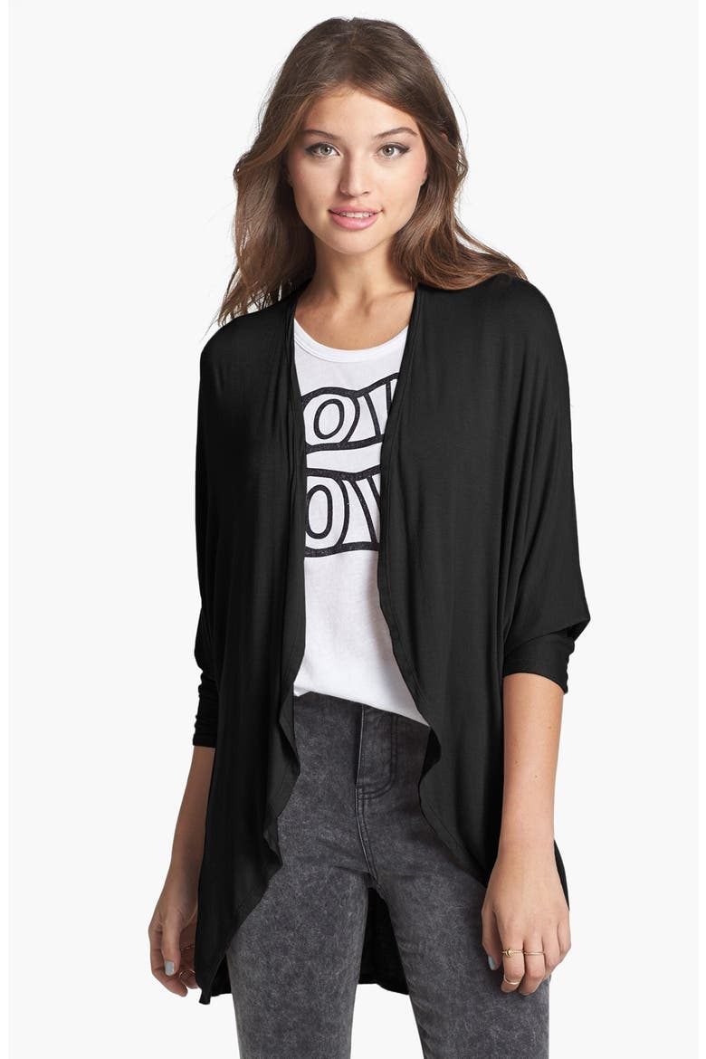 'Ashley' Open Front Dolman Cardigan, Main, color, BLACK