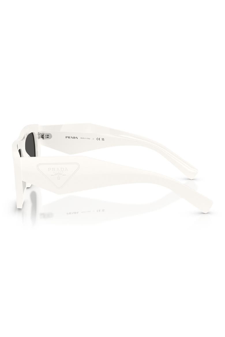 53mm Irregular Sunglasses, Alternate, color, WHITE/ DARK GREY