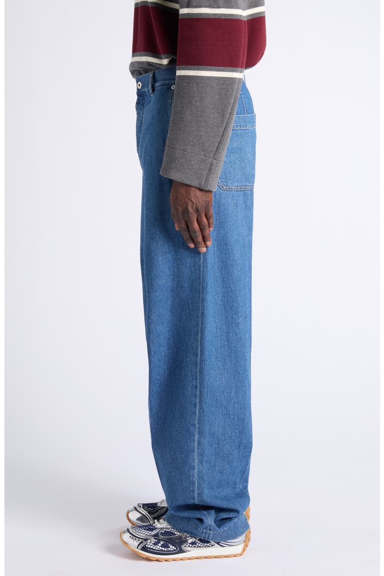 Atlantic Blue Straight Leg Cotton Denim Jeans, Alternate, color, 4300 MID BLUE