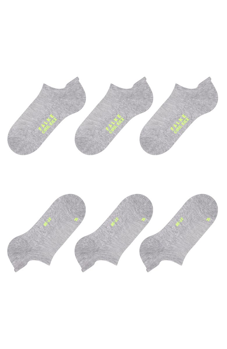 Falke Cool Kick 3-Pack Sneaker Socks, Alternate, color, Light Grey Melange