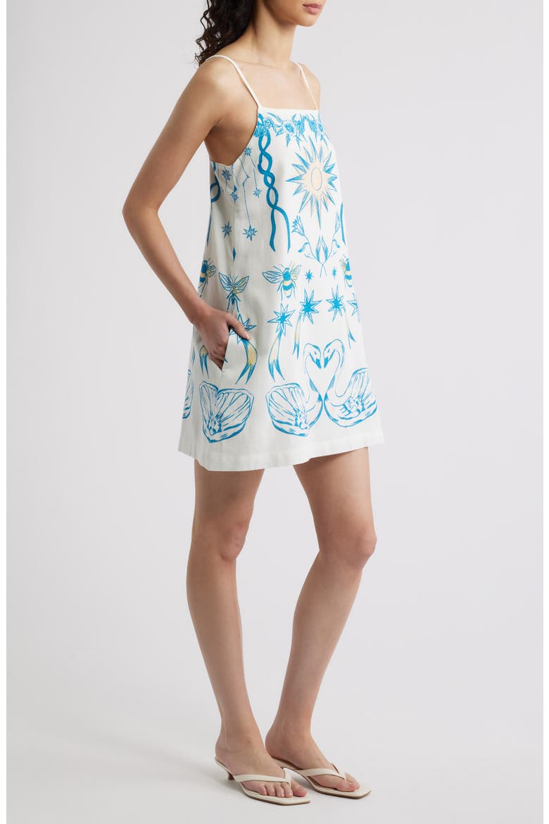 Parvana Cotton & Linen Mini Sundress, Alternate, color, LUNADA PRINT