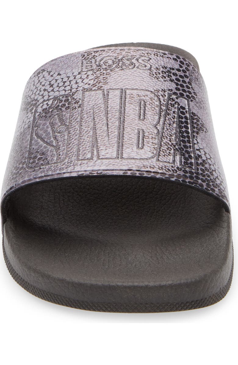 BOSS NBA Bay It Slide Sandal, Alternate, color, Open Grey