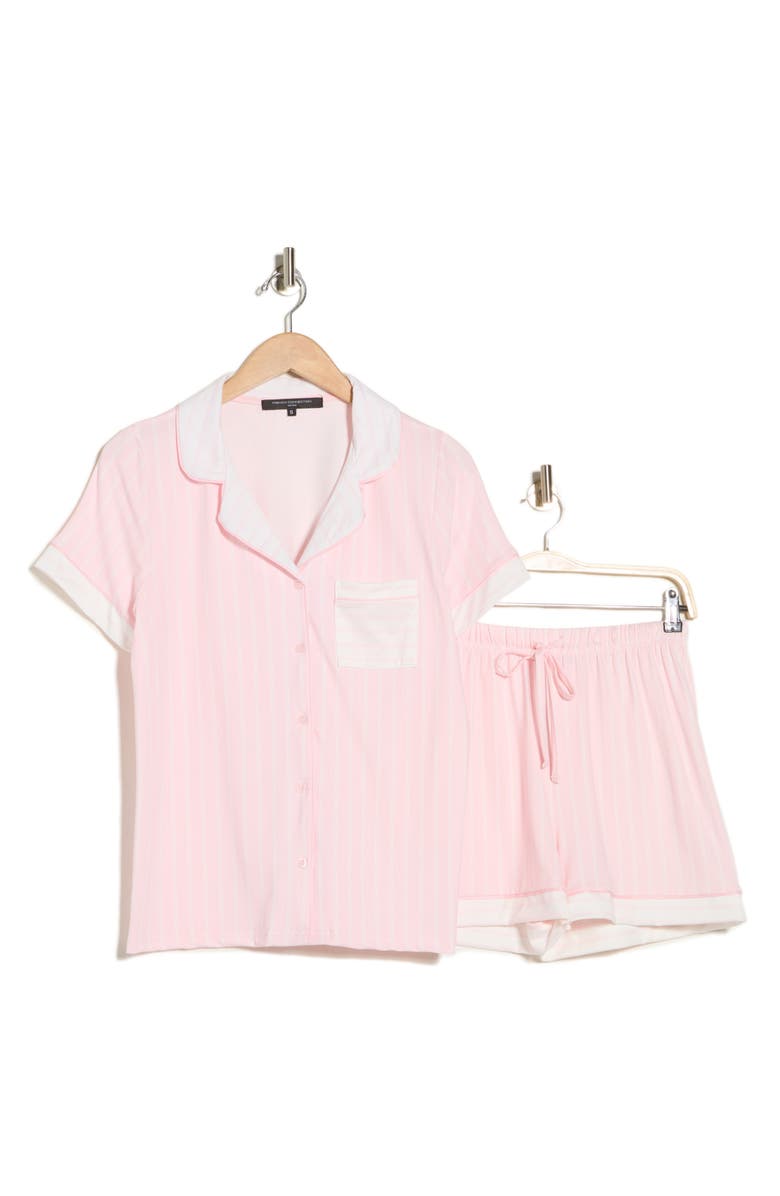 French Connection Stripe Short Pajamas, Main, color, Icy Pink/White