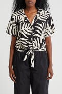 Sanctuary Baja Short Sleeve Tie Front Button-Up Shirt