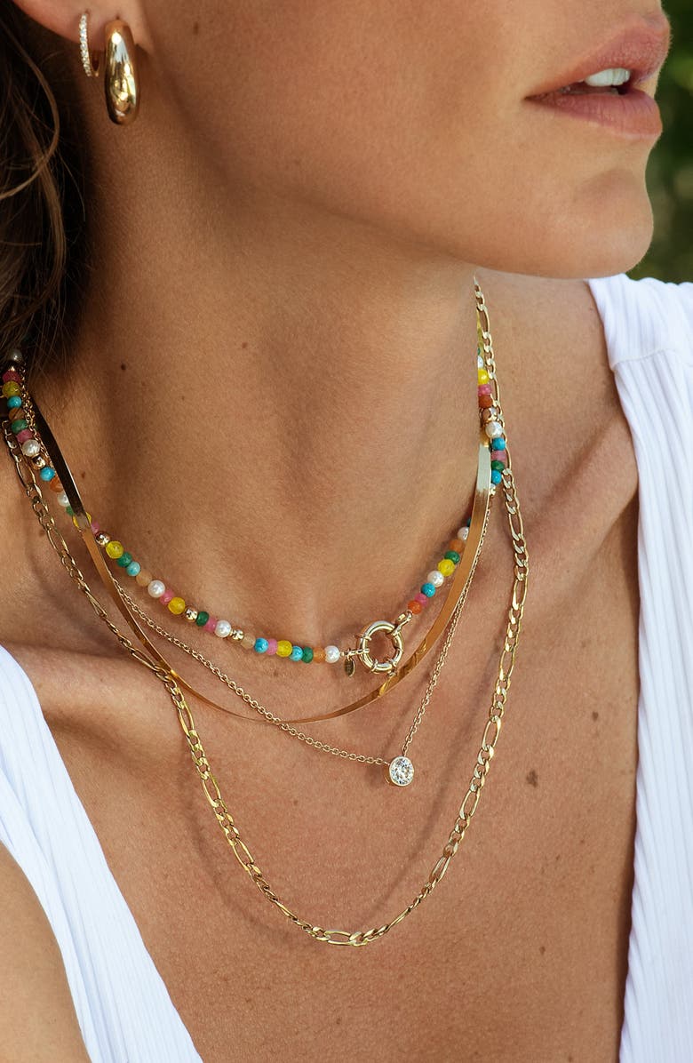 Aurate New York Figaro Chain Necklace, Alternate, color, Yellow