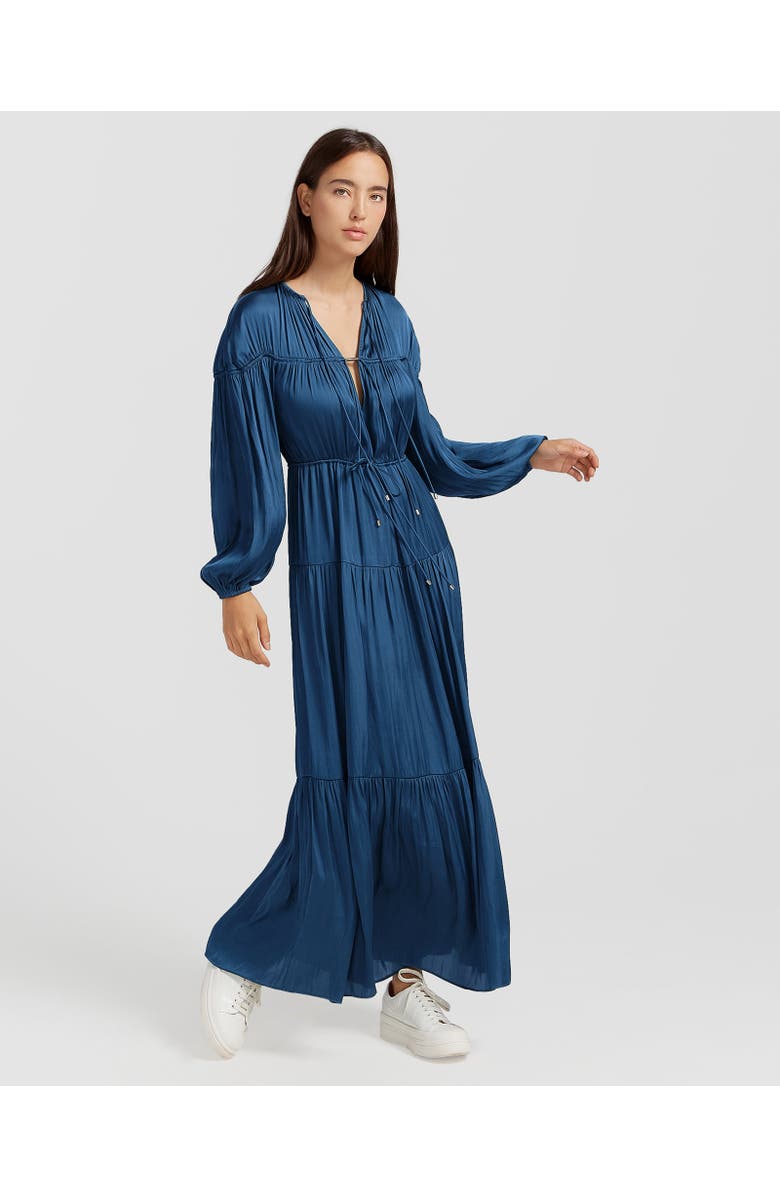 Belle & Bloom Window Seat Tiered Maxi Dress, Alternate, color, Blue