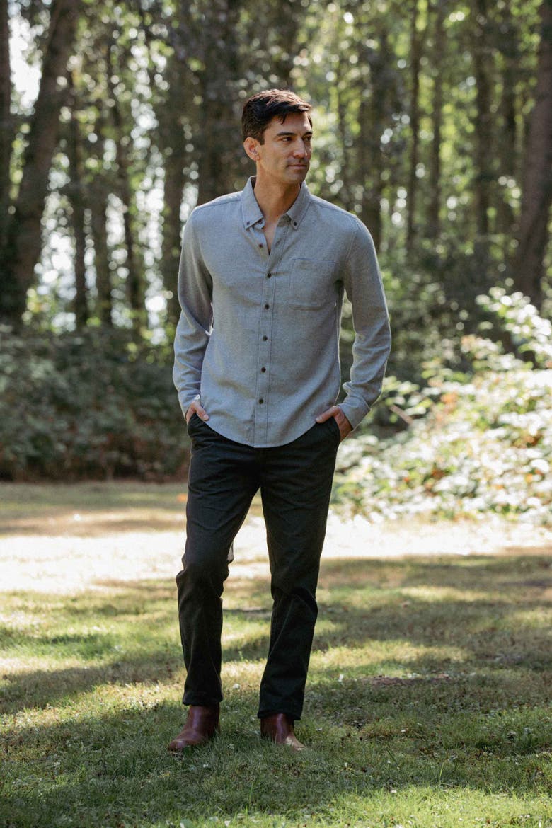 Sutton Slim Shirt, Alternate, color, Denim Twill