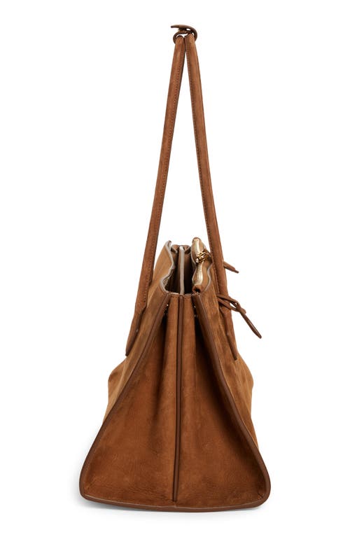Alaïa Le Teckel Suede Tote In Terre D Ombre