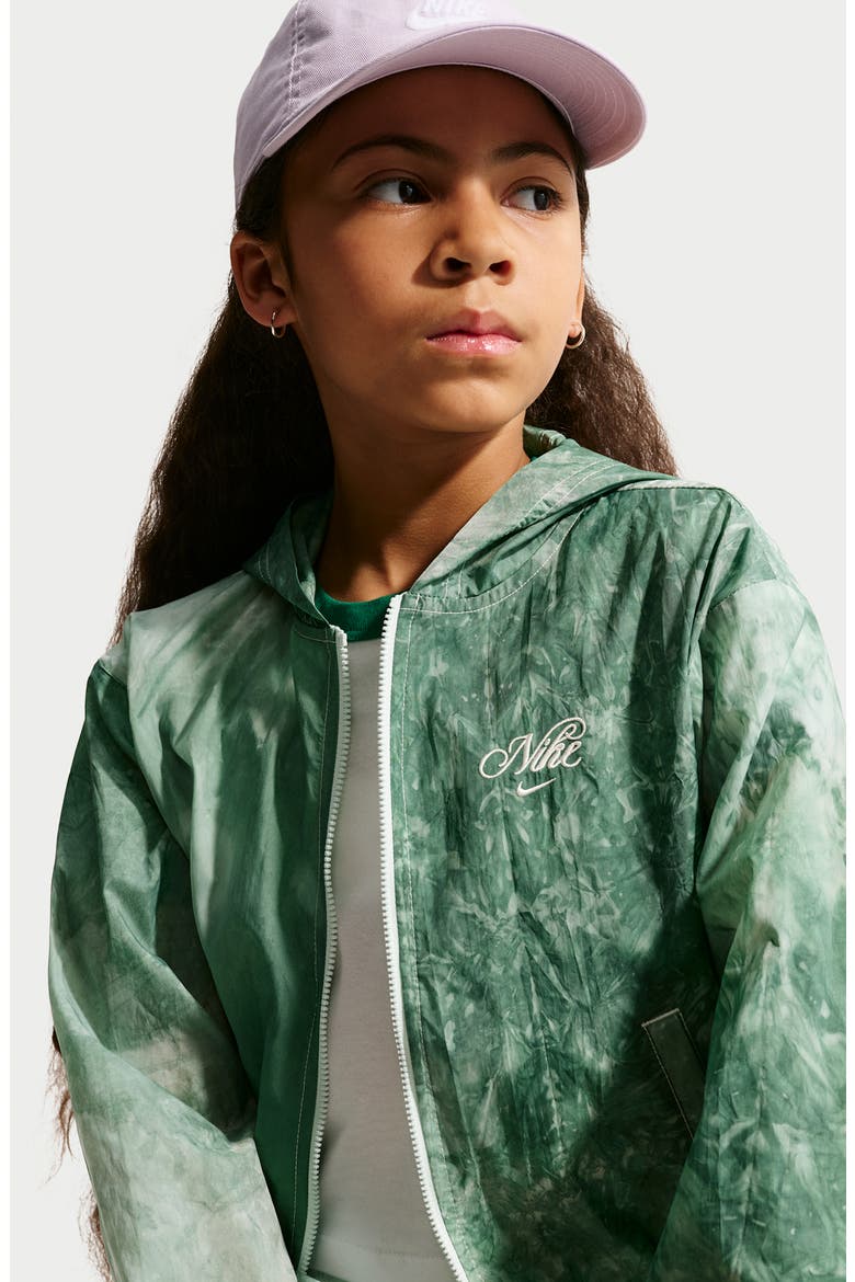 Kids' Water Repellent Track Jacket, Alternate, color, BARELY GREEN/ SOFT PEARL