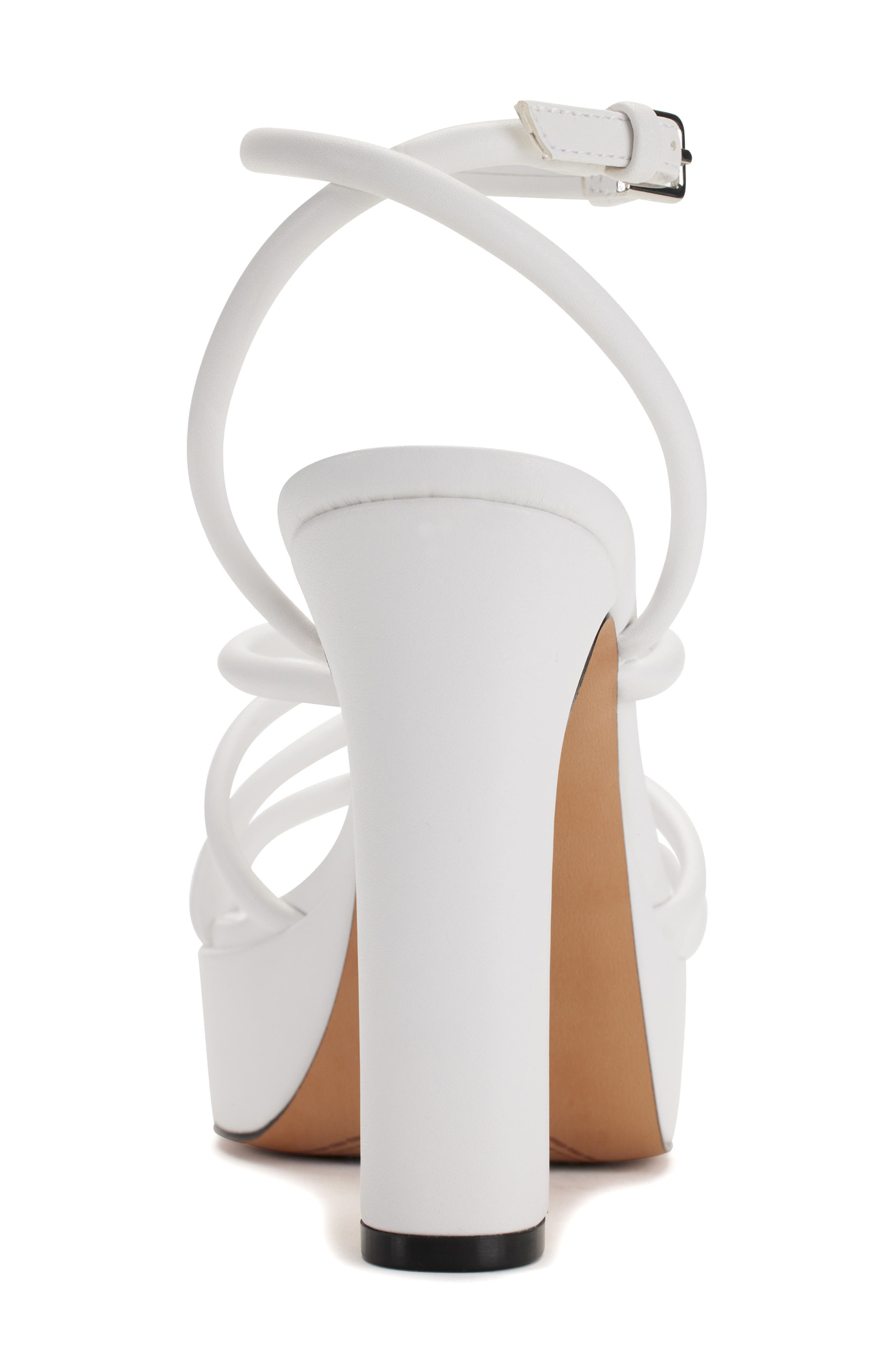 DKNY Ankle Strap Platform Sandal, Alternate, color, Bright White