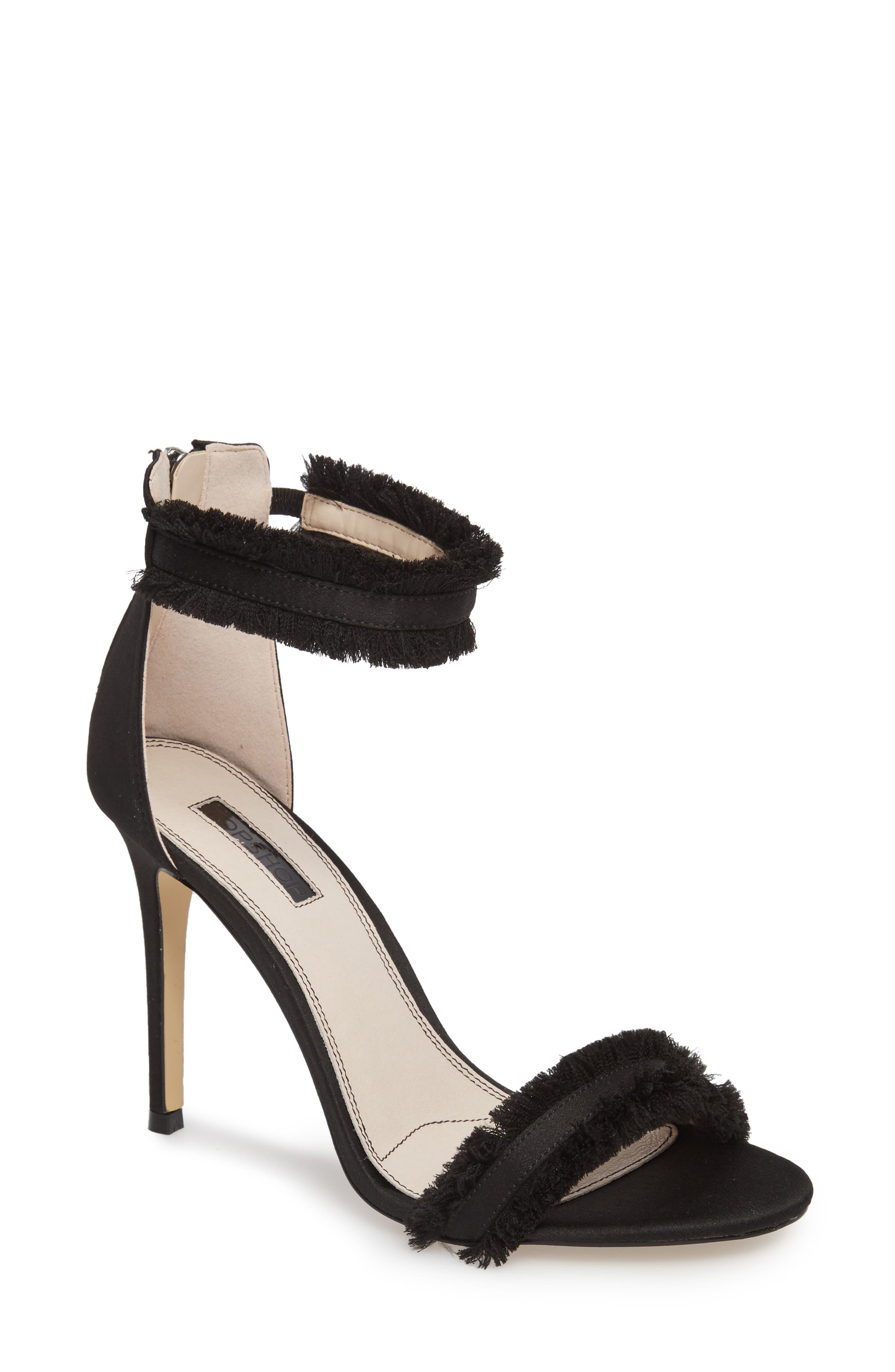 Topshop Riley Fringe Sandal, Main, color, 