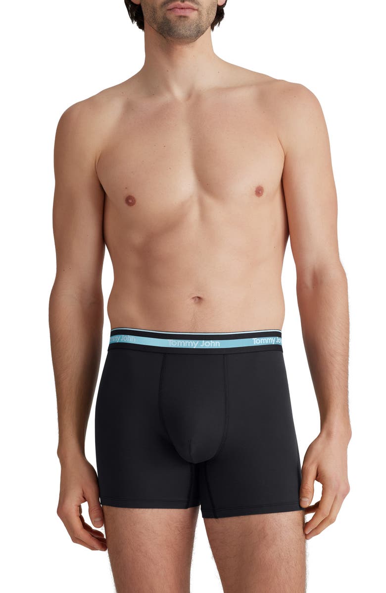 Tommy John 3-Pack Comfort Micro 4-Inch Boxer Briefs, Alternate, color, Bk/Bkhitide/Bkbluelx