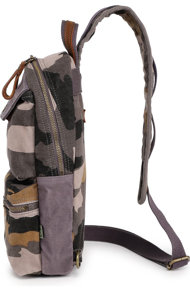 TSD Brand Mountain Leaf Rugged Trail Ready Sling Bag, Alternate, color, Grey Camo