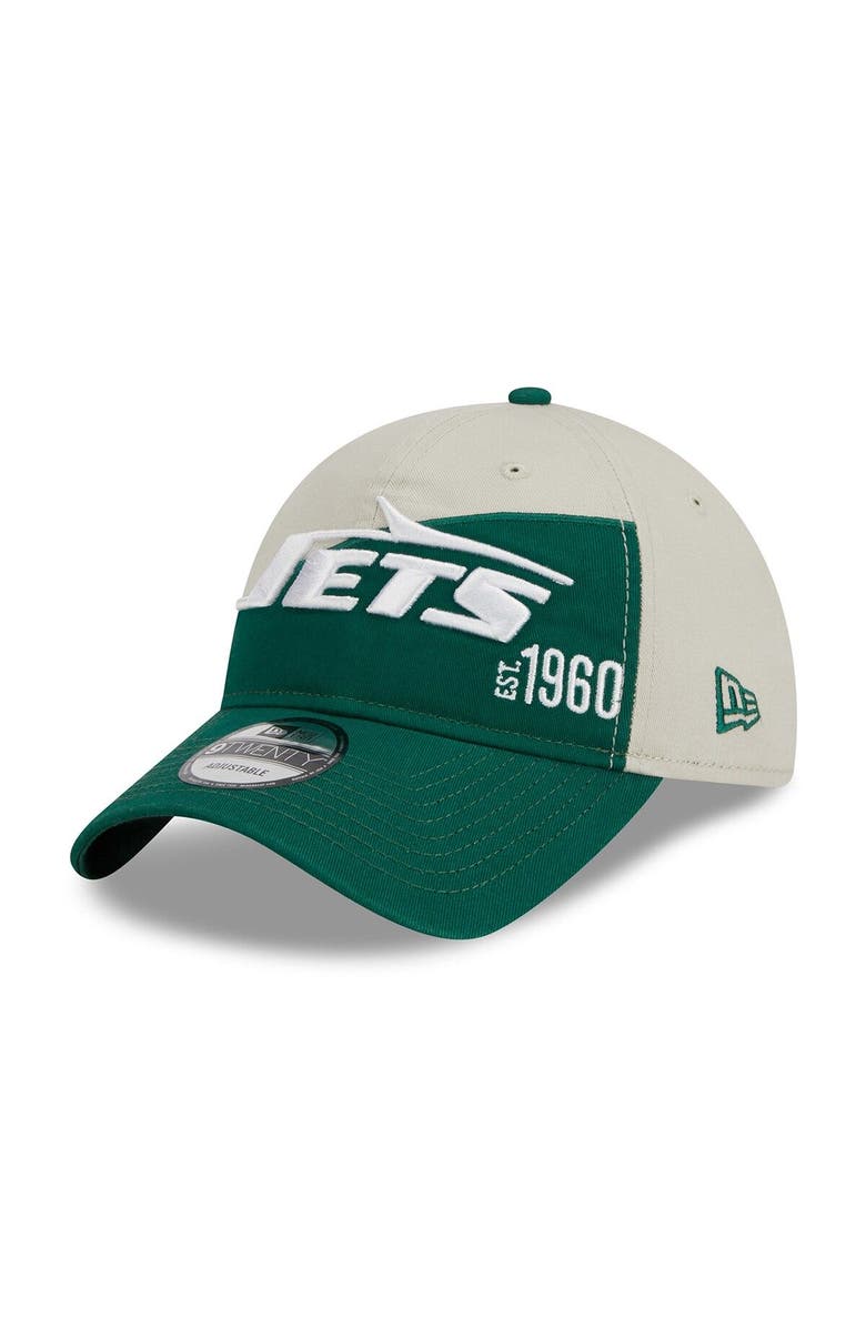 New Era Men's New Era  Cream/Green New York Jets 2023 Sideline Historic 9TWENTY Adjustable Hat, Main, color, Cream