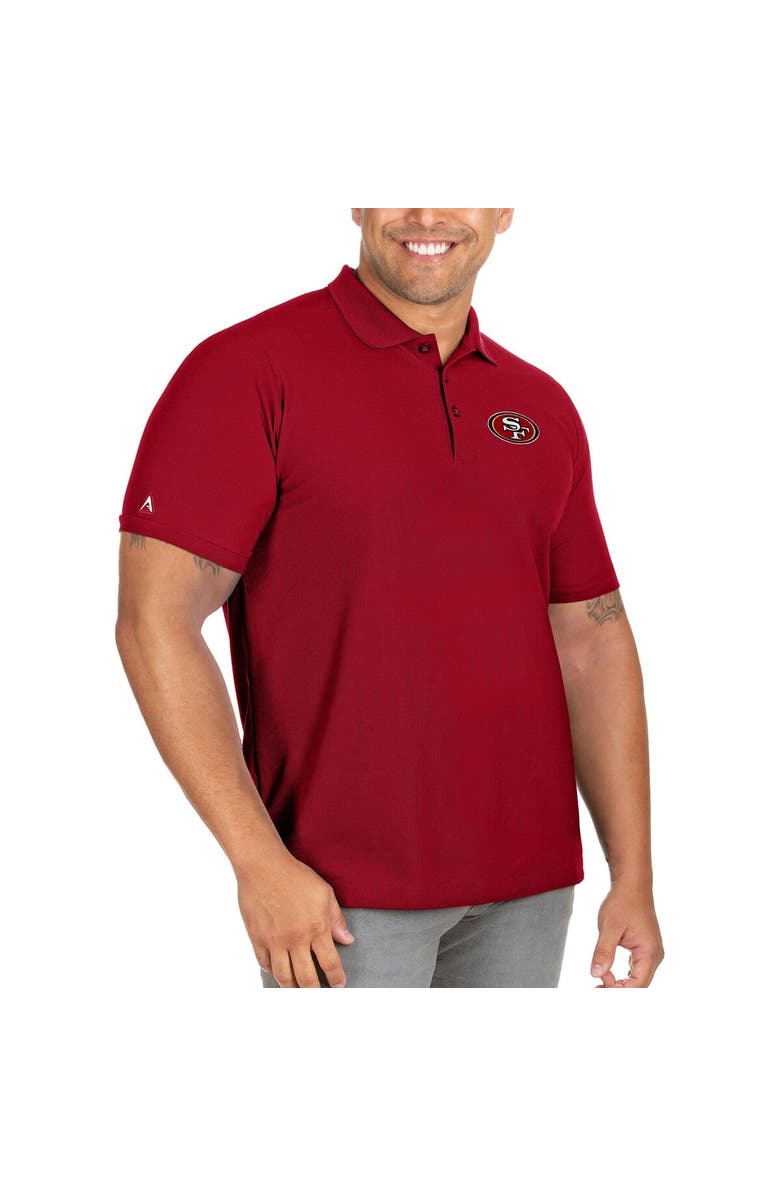 ANTIGUA Men's Antigua Scarlet San Francisco 49ers Big & Tall Legacy Pique Polo, Main, color,