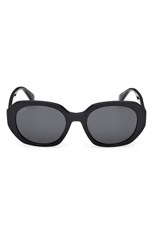 Max Mara 54mm Round Sunglasses In Black