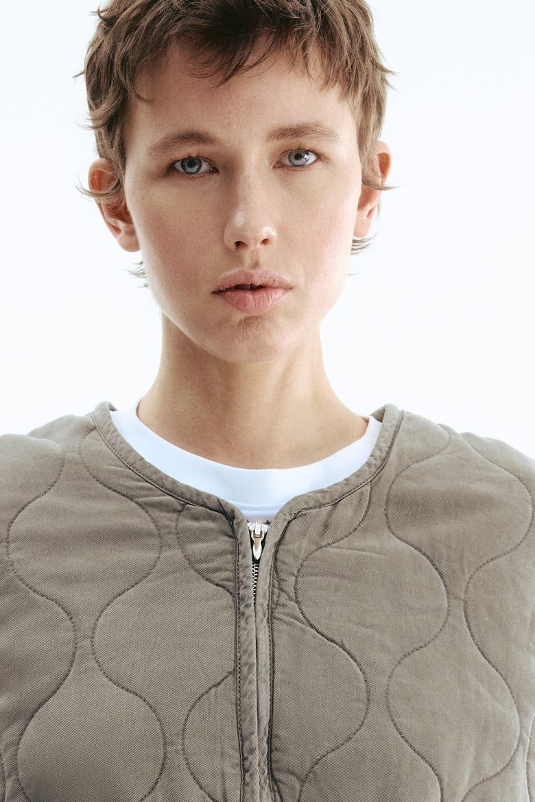 Quilted Twill Jacket, Alternate, color, Gray