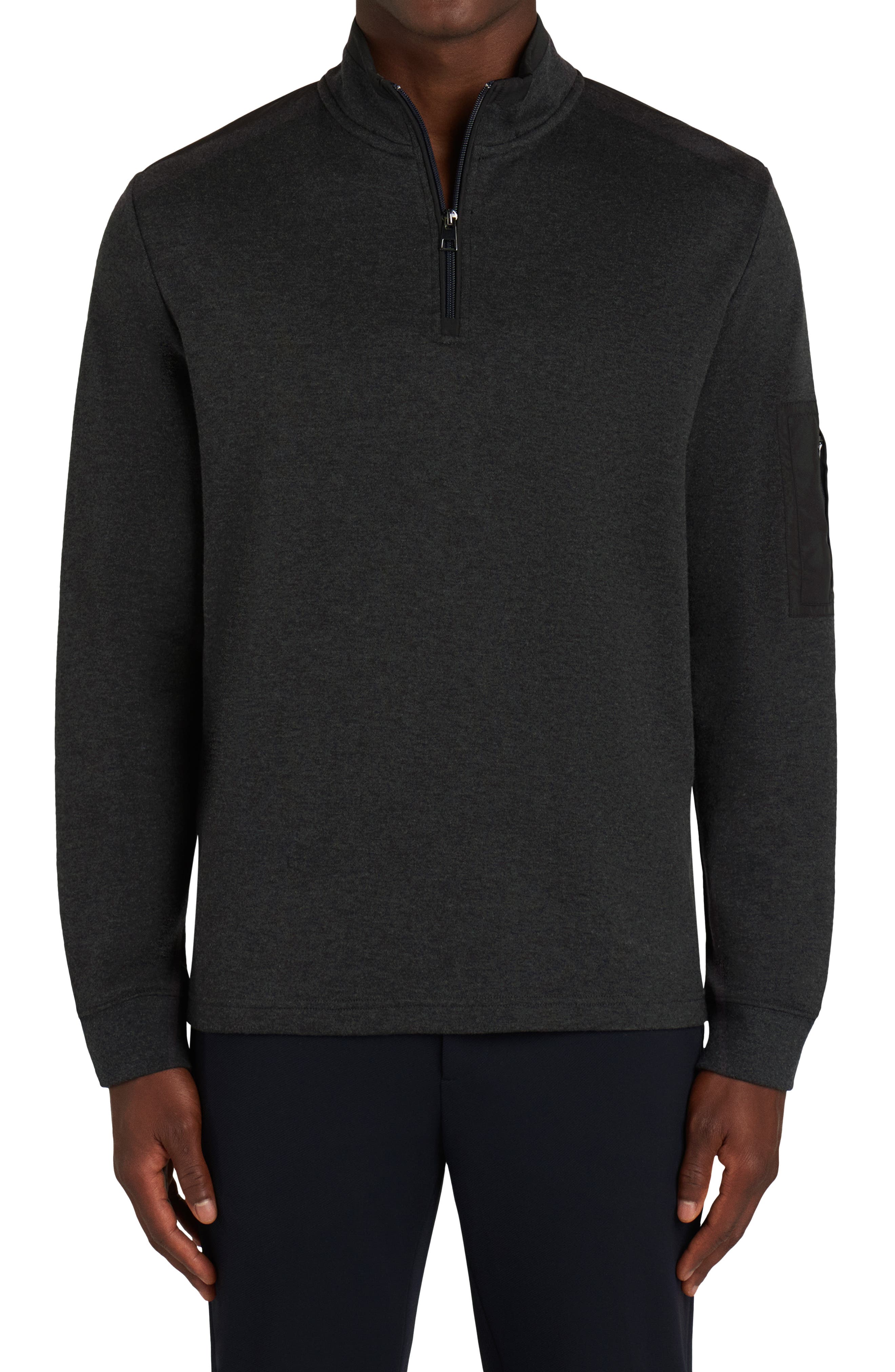 Bugatchi Cotton Blend Quarter Zip Sweater