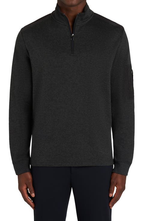 Cotton Blend Quarter Zip Sweater