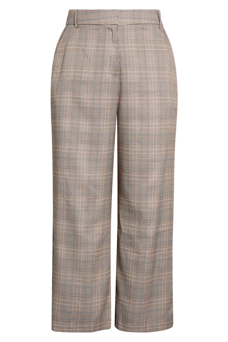 Mulvane High Waist Plaid Wide Leg Pants, Alternate, color, BROWN MULTI