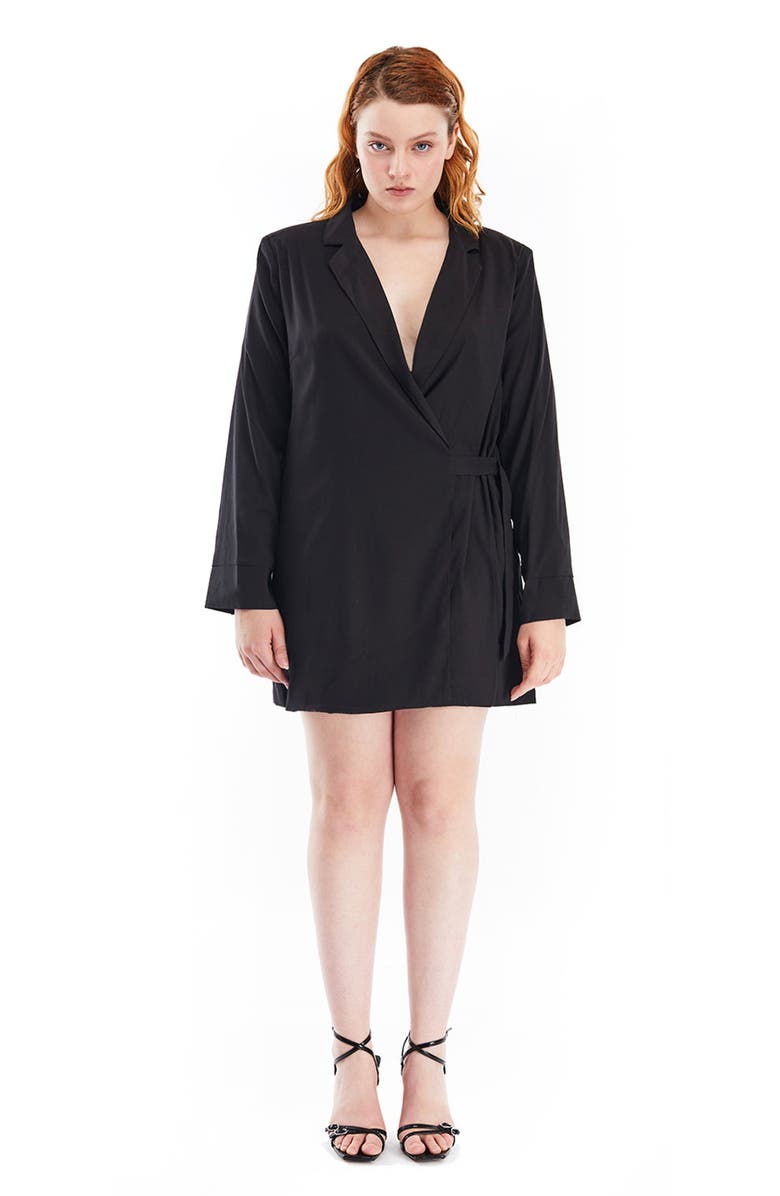 Mother of All Pheobe Jacket Dress, Alternate, color, Black