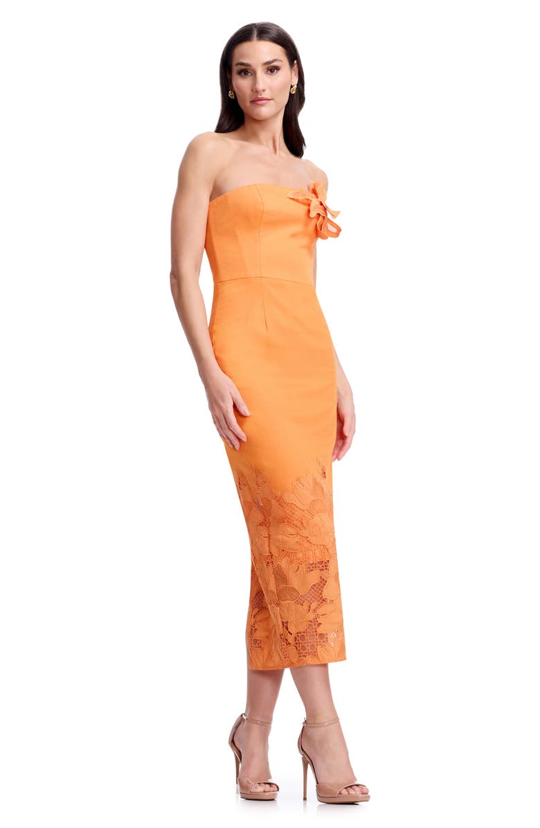 Dress the Population Vivian Floral Strapless Gown, Alternate, color, Apricot