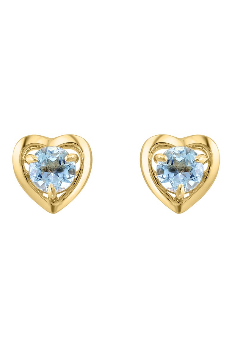 Blue Topaz Heart Stud Earrings, Alternate, color, BLUE