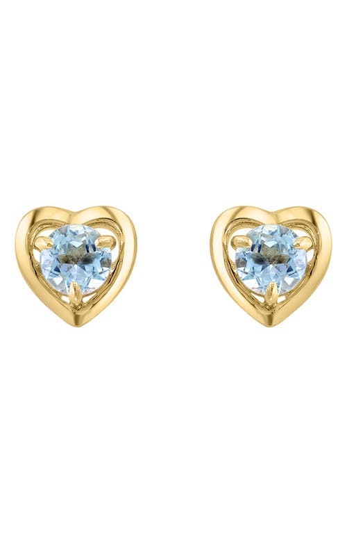 Effy Blue Topaz Heart Stud Earrings In Gold