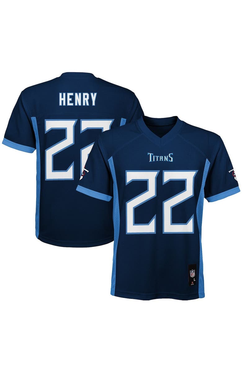 Outerstuff Youth Derrick Henry Navy Tennessee Titans Replica Player Jersey, Main, color,