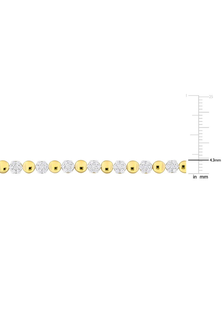 Diamond Circle Flower Tennis Bracelet 10k, Alternate, color, 10k Yellow Gold