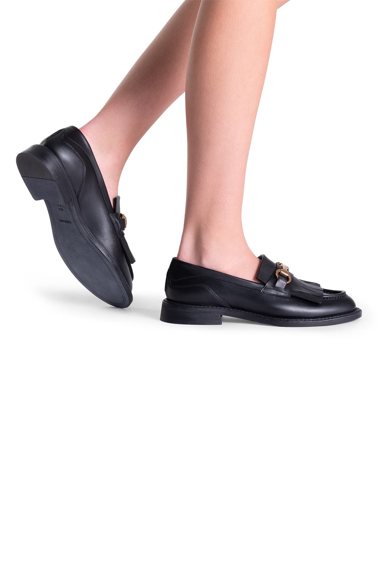 Magnanni Oaklynn Leather Bit Loafer, Alternate, color, Black