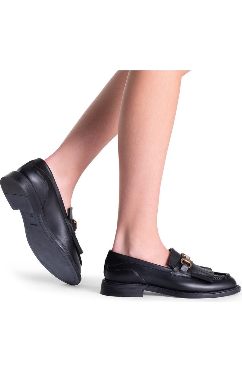 Magnanni Oaklynn Leather Bit Loafer, Alternate, color, Black