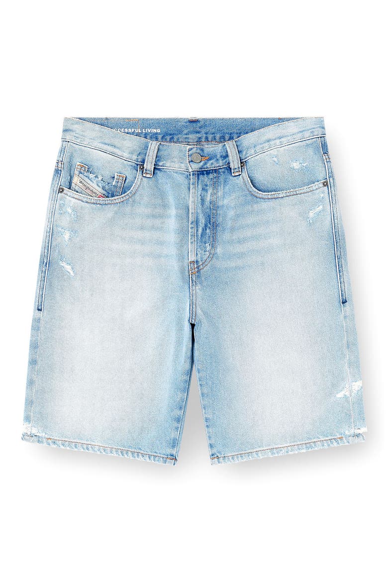 Regular-Short Distressed Denim Shorts, Alternate, color, DENIM