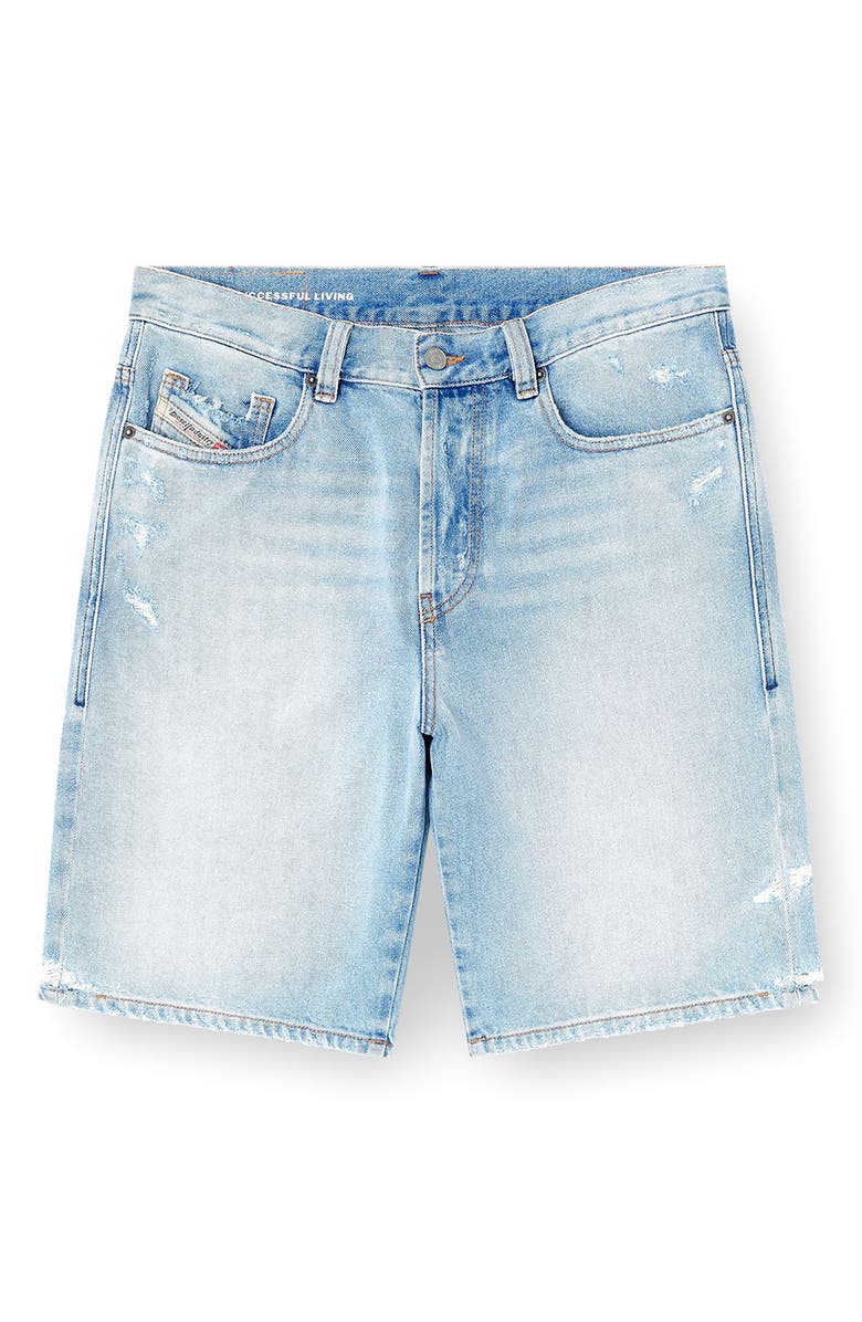 DIESEL<sup>®</sup> Regular-Short Distressed Denim Shorts, Alternate, color, Denim