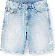 DIESEL® Regular-Short Distressed Denim Shorts