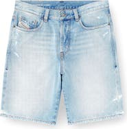 DIESEL® Regular-Short Distressed Denim Shorts