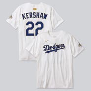 Nike Men's Nike Clayton Kershaw White Los Angeles Dodgers 2026 Gold Collection Player Name & Number T-Shirt