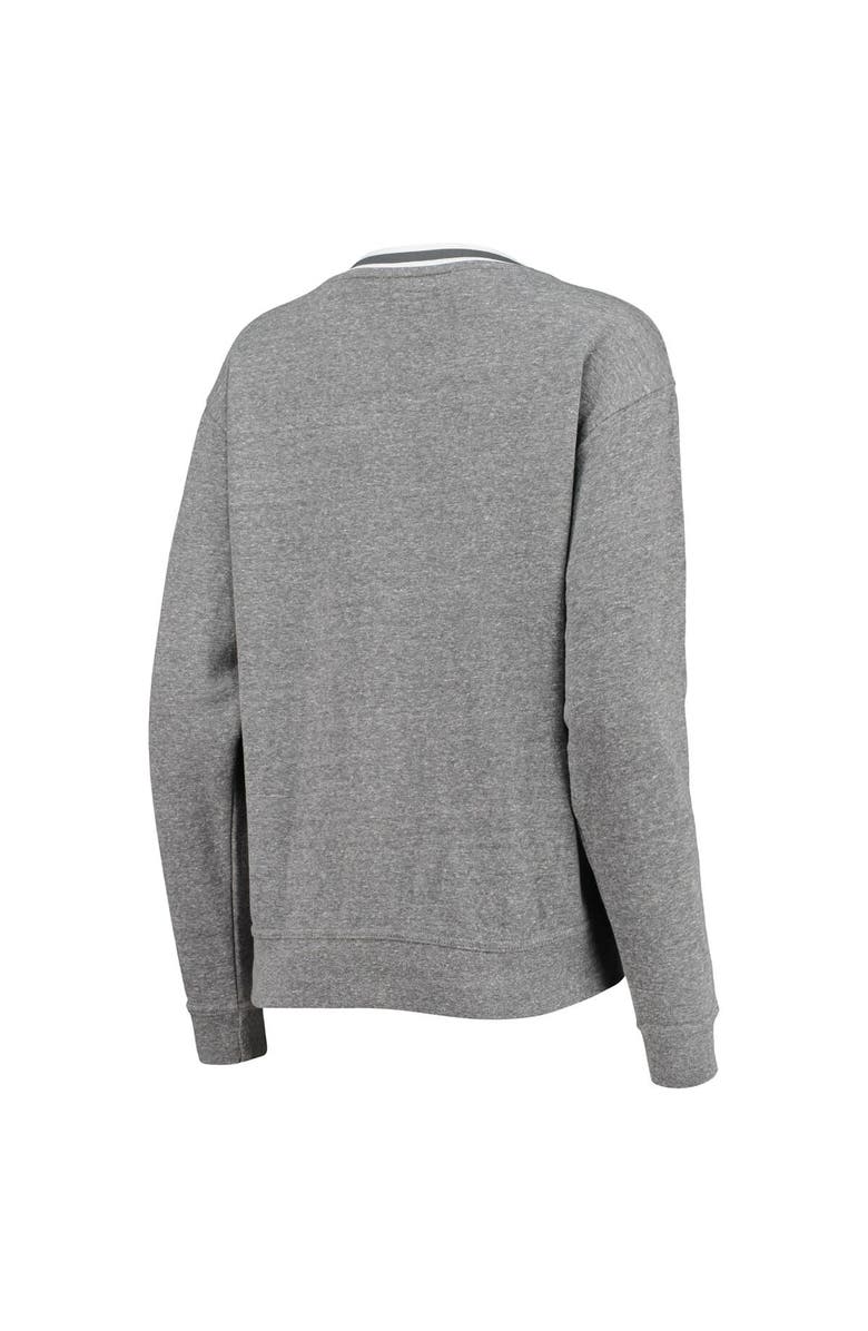 LEAGUE COLLEGIATE WEAR Women's League Collegiate Wear Heathered Gray Alabama Crimson Tide Victory Springs Tri-Blend V-Neck Pullover Sweatshirt, Alternate, color,