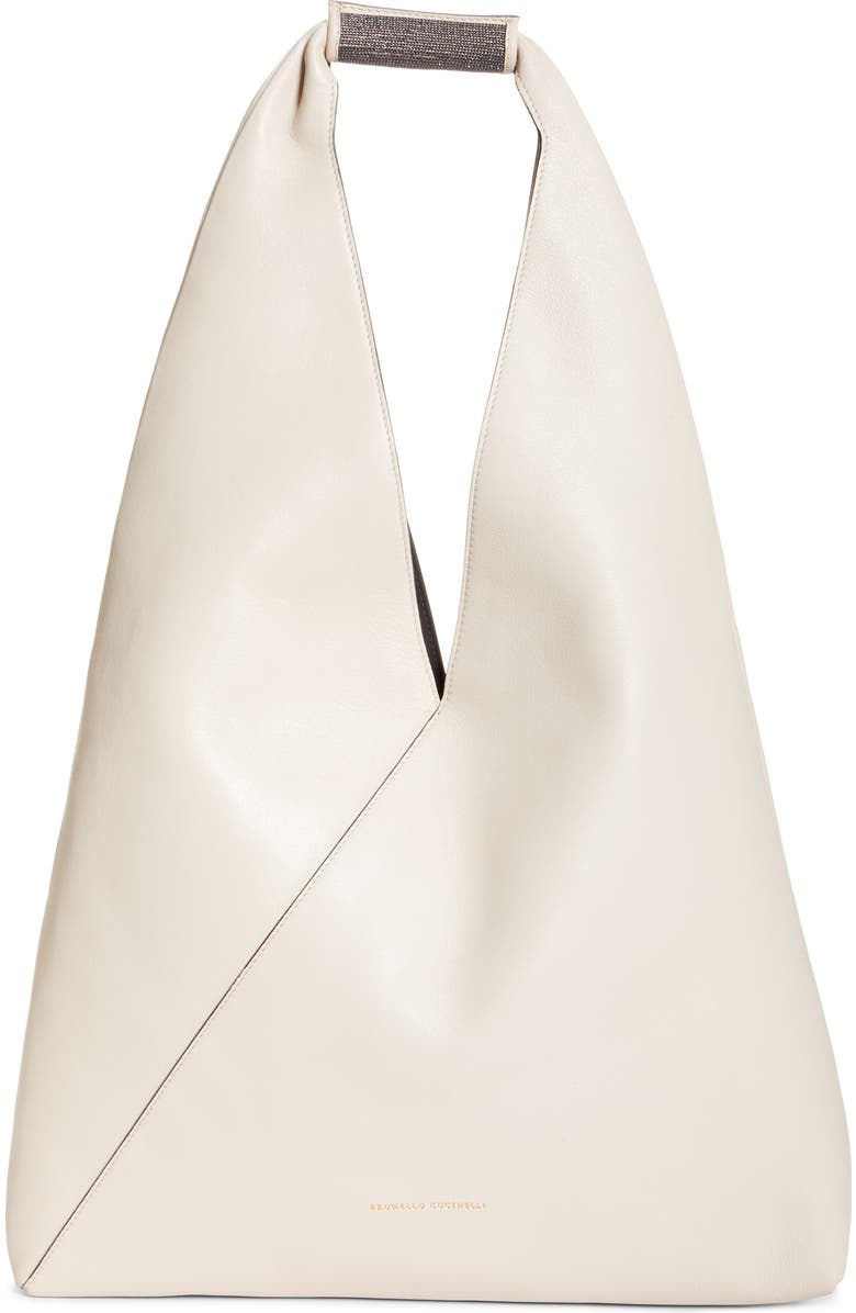 Brunello Cucinelli Leather Wrap Hobo Bag, Main, color,