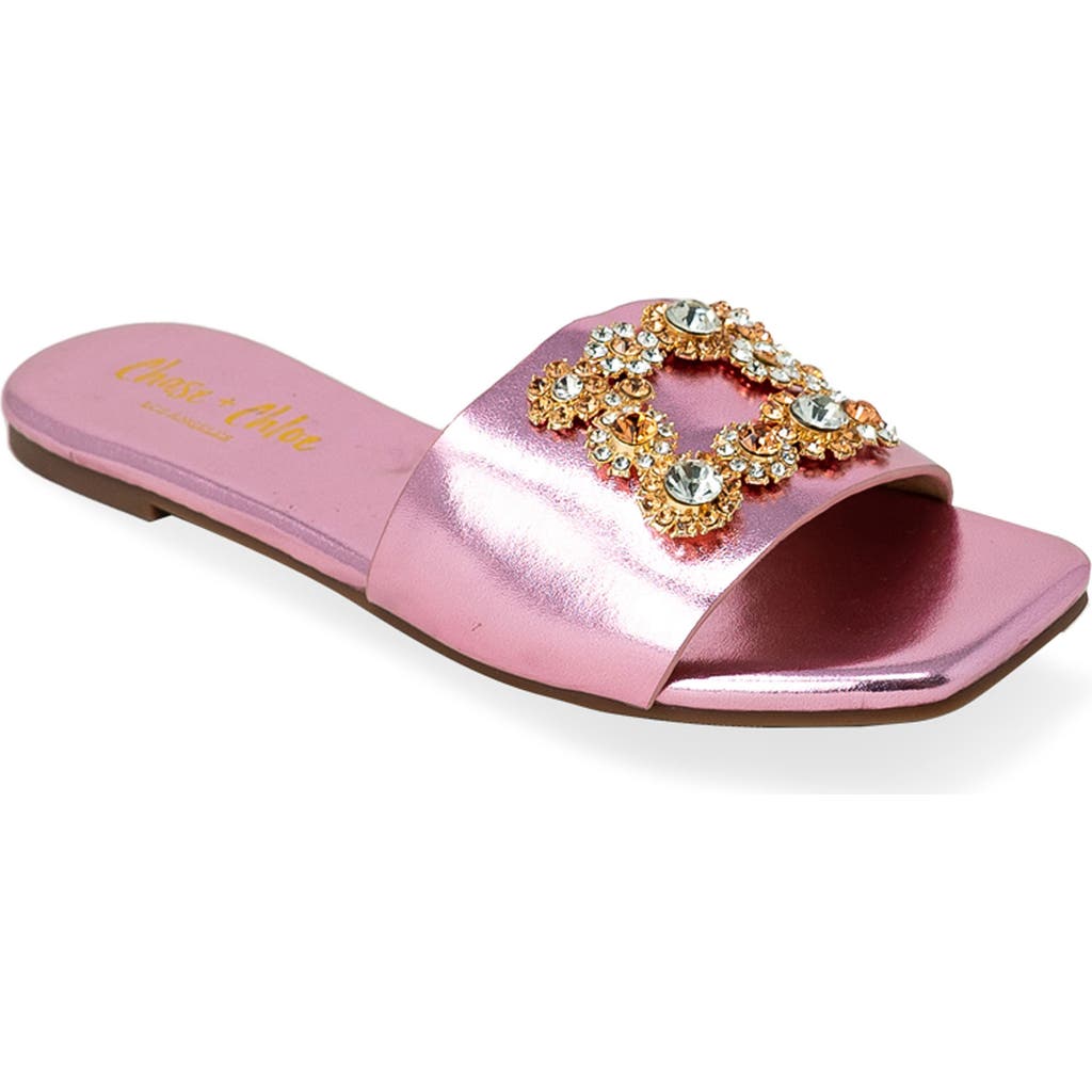 Chase & Chloe Chase And Chloe Eve Embellished Slide Sandal
