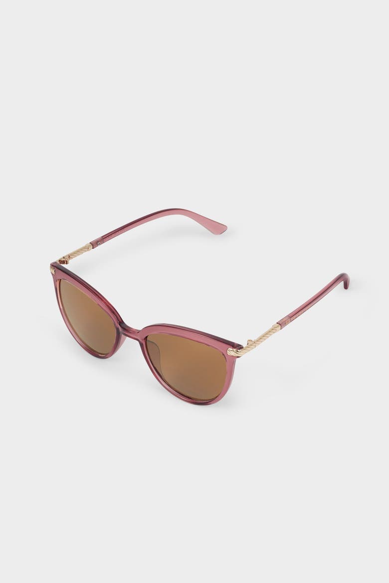 Ravello Round Sunglasses in Cherry Transparent, Alternate, color, Cherry