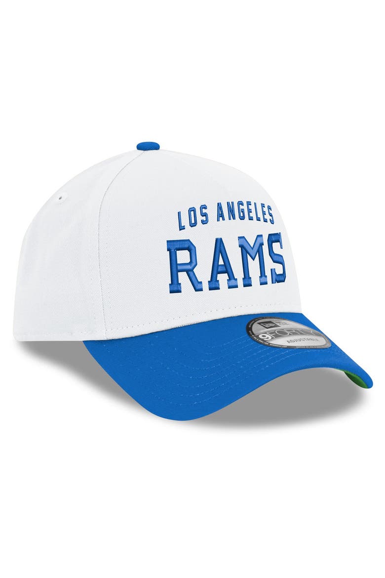 Men's New Era White/Royal Los Angeles Rams Classic Sol Alternate A-Frame 9FORTY Adjustable Hat, Alternate, color, White