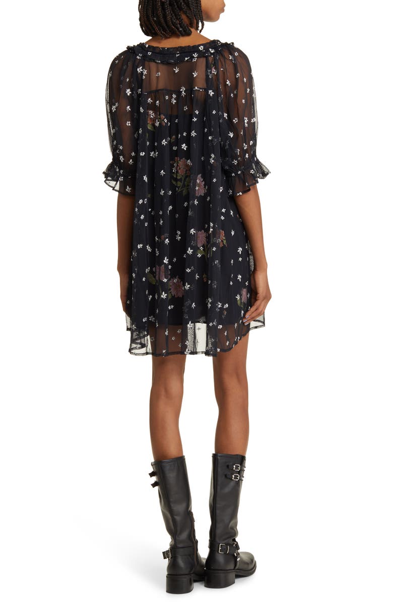 Free People With Love Floral Embroidered Mesh Minidress, Alternate, color,