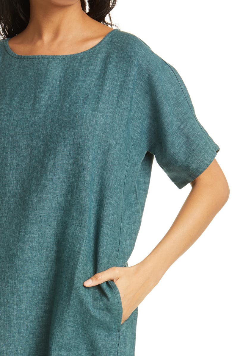 Eileen Fisher Organic Linen Shift Dress, Alternate, color,